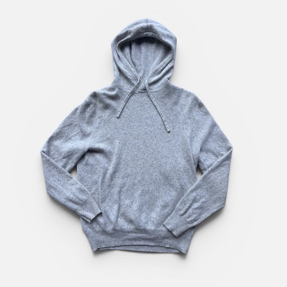 J Crew Women’s Hoodie 100% Cashmere Size Medium Light Heather Grey Long Sleeve